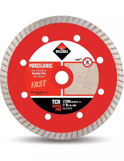 APS18174 RUBI TCR‑230 SUPERPRO (31978) – Turbo Diamond Blade for Porcelain Tiles 