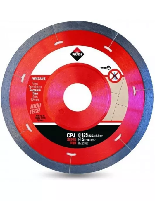 APS18176 RUBI CPJ‑125 SUPERPRO (32933) – J‑Slot Diamond Blade for Porcelain Tiles APS18176 RUBI CPJ‑125 SUPERPRO (32933) – J‑Slot Diamond Blade for Porcelain Tiles