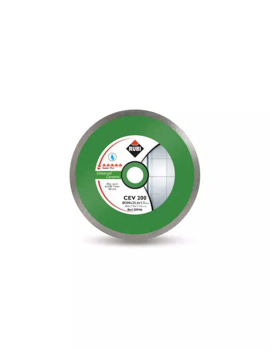 APS18190 RUBI CEV‑200 SUPERPRO (30946) – Continuous Rim Diamond Blade for Ceramic Tiles 