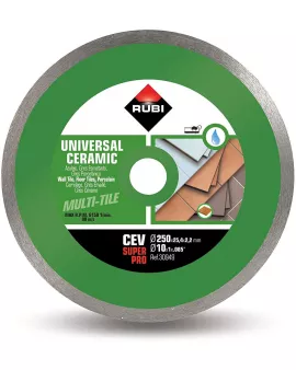 APS18191 RUBI CEV‑250 SUPERPRO (30949) – Continuous Rim Diamond Blade for Ceramic Tiles 