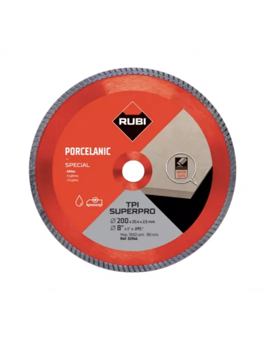 APS18208 RUBI TPI‑200 SUPERPRO – Turbo Mitre Diamond Blade for Porcelain Stoneware 