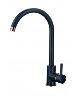 APS11931 Merthyr Single Lever Kitchen Tap - Black & Rose Gold Black