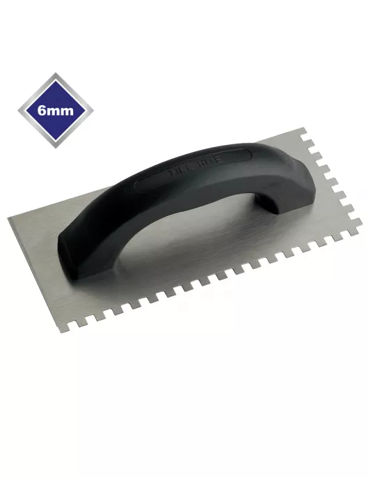 APS17427 6mm ECONOMY STEEL SQUARE NOTCHED TROWEL 