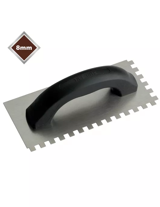 APS17428 8mm ECONOMY STEEL SQUARE NOTCHED TROWEL 
