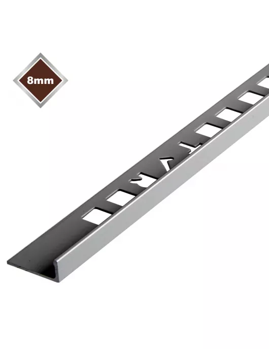 APS17479 8MM L SHAPED MATT SILVER TRIM 