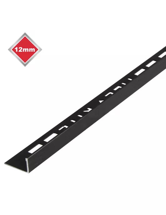 APS17486 12MM L SHAPED BRUSHED BLACK TRIM 