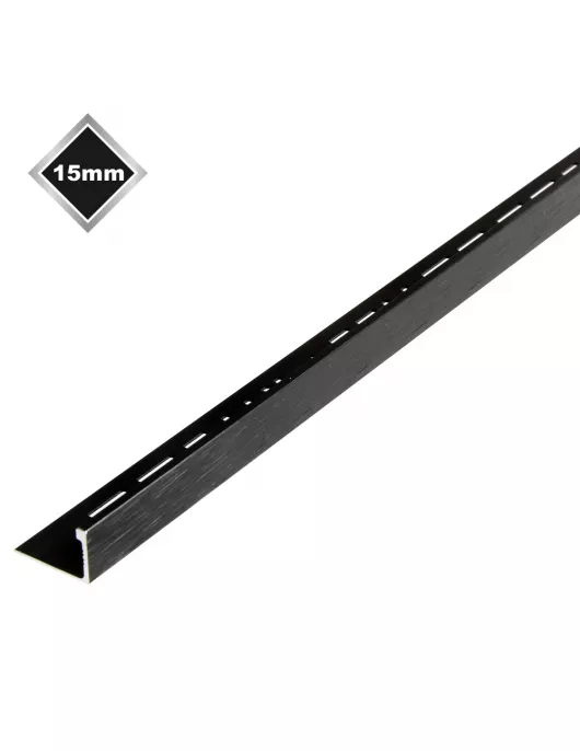 APS17490 15MM L SHAPE BRUSHED BLACK TRIM 