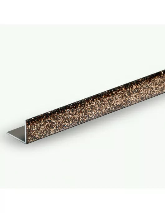 APS17501 10MM GOLD GLITTER L SHAPE TILE EDGE 