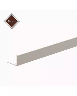 APS17506 8MM SMOOTH WHITE L SHAPE TILE EDGE 