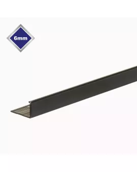 APS17509 6MM SMOOTH BLACK L SHAPE TILE EDGE 