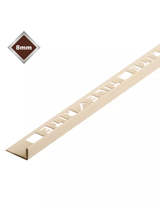 APS17518 8MM AM BONE L SHAPED PVC TILE TRIM 