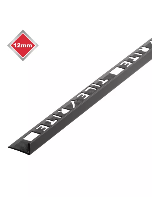 APS17528 12MM BLACK L SHAPE PVC TILE TRIM 