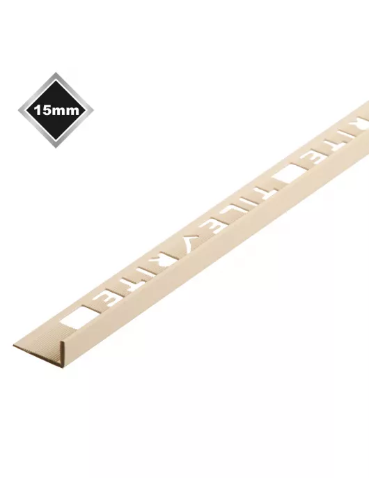 APS17530 15MM AM BONE L SHAPE PVC TILE TRIM 