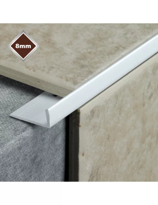 APS17535 8MM WHITE L SHAPED PVC TILE TRIM 