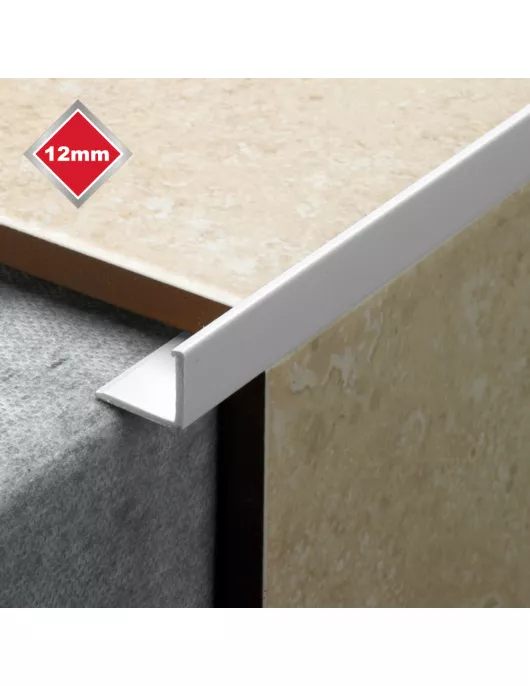 APS17537 12MM WHITE L SHAPE PVC TILE TRIM 