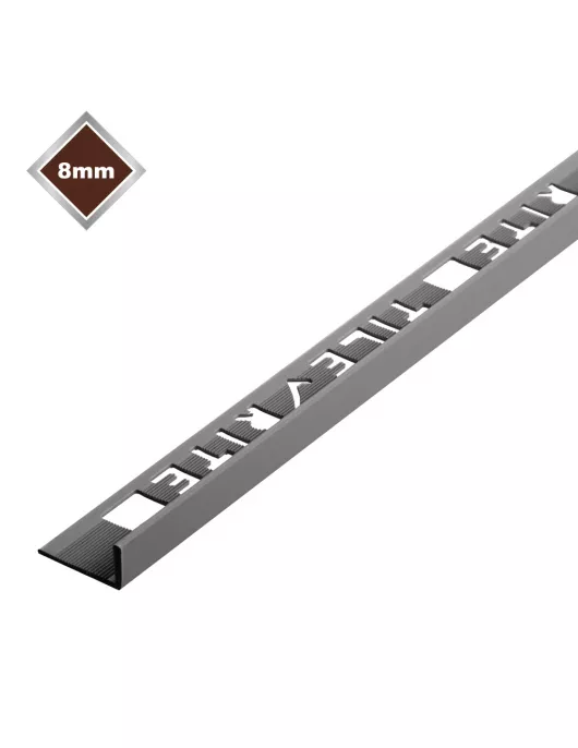 APS17539 8MM SLATE GREY PVC L SHAPE TILE TRIM 
