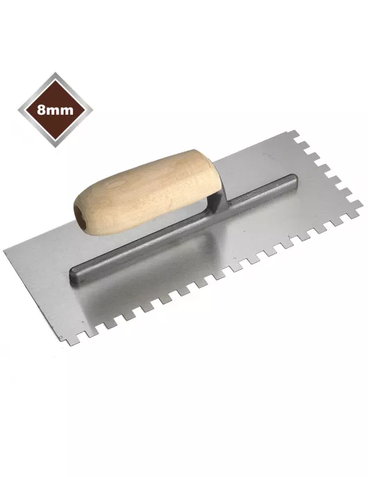 APS17698 8mm HIGH CARBON STEEL SQUARE NOTCHED TROWEL 