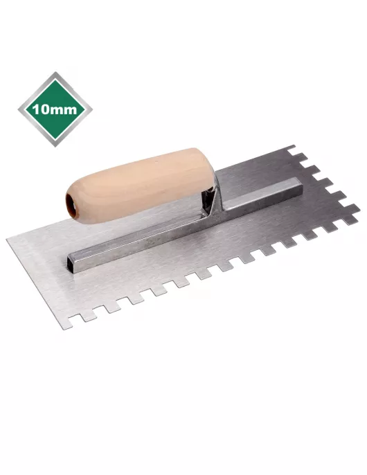 APS17699 10mm HIGH CARBON STEEL SQUARE NOTCHED TROWEL 