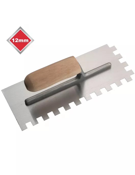 APS17700 12mm HIGH CARBON STEEL SQUARE NOTCHED TROWEL 