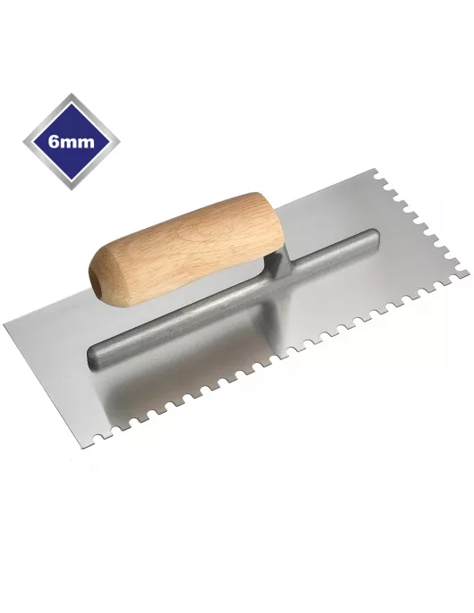 APS17702 6mm HIGH CARBON STEEL U NOTCHED TROWEL 
