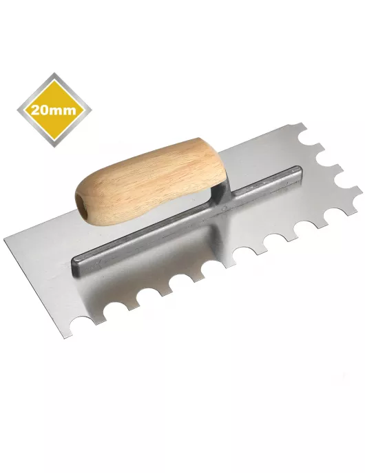 APS17703 20mm HIGH CARBON STEEL U NOTCHED TROWEL 