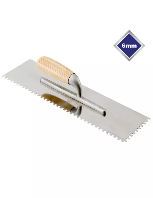 APS17705 6mm LARGE FORMAT HIGH CARBON STEEL SQUARE NOTCHED TROWEL 
