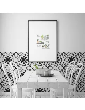 APS51401 Valencia Morning 25x25cm Black/White