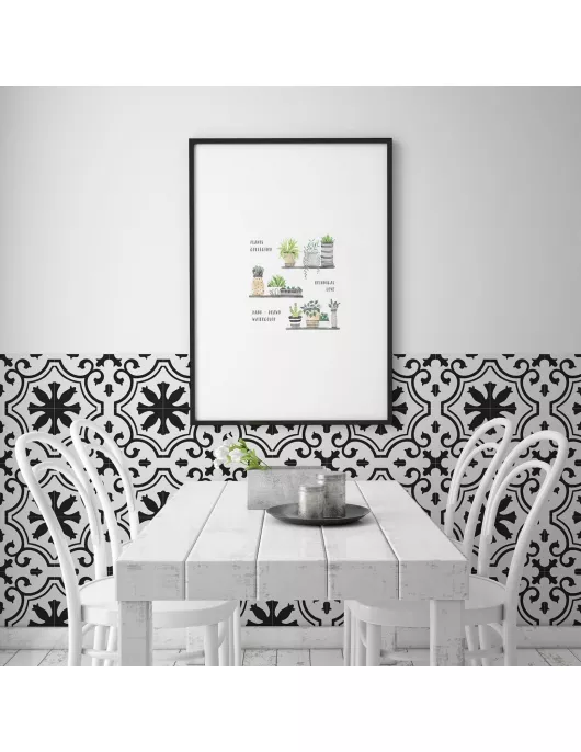 APS51401 Valencia Morning 25x25cm Black/White