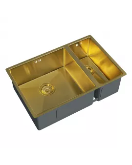 APS52291 Elite | 1.5 Undermounted Sink 670x440 & Wastes | Brushed Gold Brushed Gold