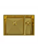 APS52291 Elite | 1.5 Undermounted Sink 670x440 & Wastes | Brushed Gold Brushed Gold