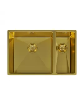 APS52291 Elite | 1.5 Undermounted Sink 670x440 & Wastes | Brushed Gold Brushed Gold