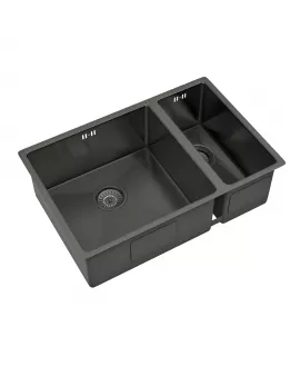 APS52293 Elite | 1.5 Undermounted Sink 670x440 & Wastes | Gun Metal Gunmetal