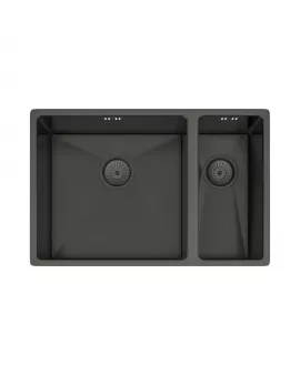 APS52293 Elite | 1.5 Undermounted Sink 670x440 & Wastes | Gun Metal Gunmetal