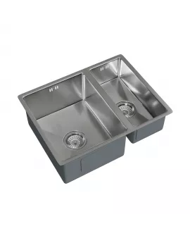APS52295 Elite | 1.5 Undermounted Sink 555x440 & Wastes | Brushed Steel Brushed Steel