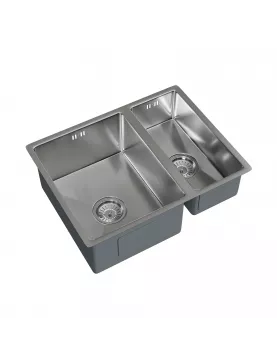 APS52295 Elite | 1.5 Undermounted Sink 555x440 & Wastes | Brushed Steel Brushed Steel