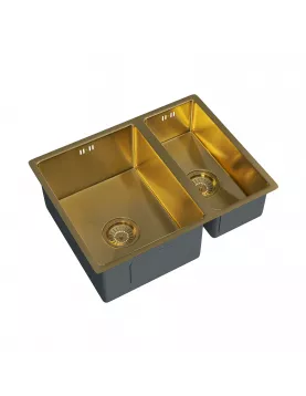 APS52296 Elite | 1.5 Undermounted Sink 555x440 & Wastes | Brushed Gold Brushed Gold