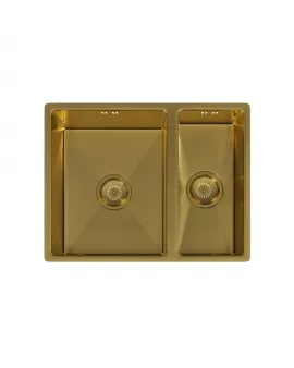 APS52296 Elite | 1.5 Undermounted Sink 555x440 & Wastes | Brushed Gold Brushed Gold