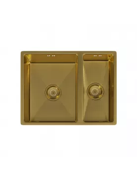 APS52296 Elite | 1.5 Undermounted Sink 555x440 & Wastes | Brushed Gold Brushed Gold