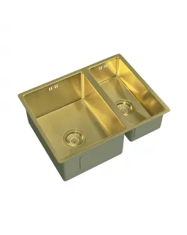 APS52298 Elite | 1.5 Undermounted Sink 555x440 & Wastes | Brushed Brass Brushed Brass
