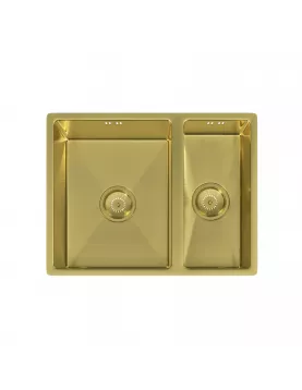 APS52298 Elite | 1.5 Undermounted Sink 555x440 & Wastes | Brushed Brass Brushed Brass