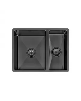 APS52299 Elite | 1.5 Undermounted Sink 555x440 & Wastes | Gun Metal Gunmetal