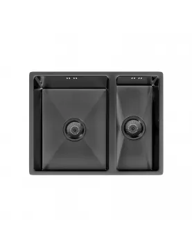 APS52299 Elite | 1.5 Undermounted Sink 555x440 & Wastes | Gun Metal Gunmetal