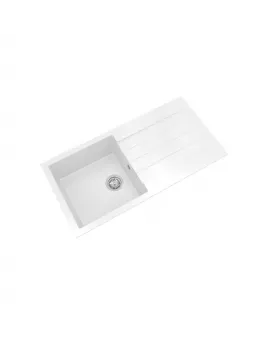 APS52307 Comite | Single Bowl Inset 1000 x 500 & Wastes | Matt White Matt White