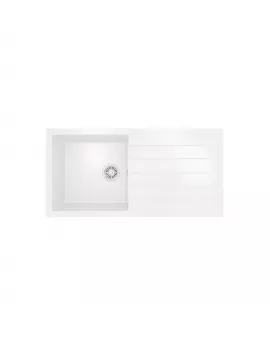 APS52307 Comite | Single Bowl Inset 1000 x 500 & Wastes | Matt White Matt White