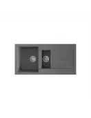 APS52309 Comite | 1.5 Bowl Inset 1000 x 500 & Wastes | Matt Grey Matt Grey