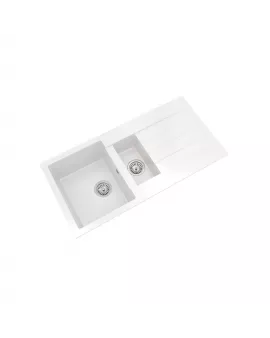 APS52310 Comite | 1.5 Bowl Inset 1000 x 500 & Wastes | Matt White Matt White