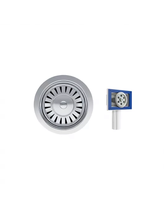 APS52327 Kitchen Strainer Waste with o/f | Chrome Chrome