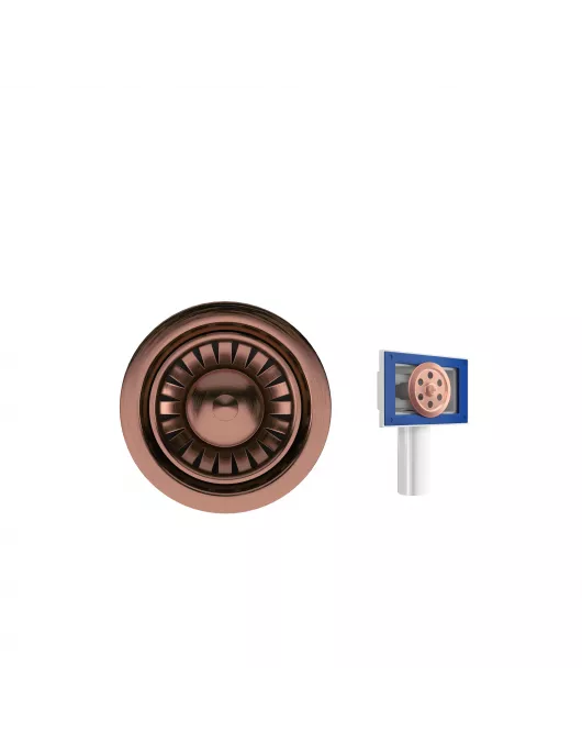 APS52328 Kitchen Strainer Waste with o/f | Copper Brushed Copper
