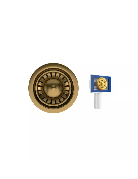 APS52329 Kitchen Strainer Waste with o/f | Gold Brushed Gold