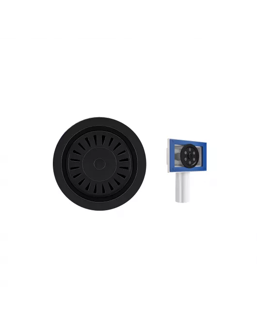 APS52330 Kitchen Strainer Waste with o/f | Matt Black Matt Black